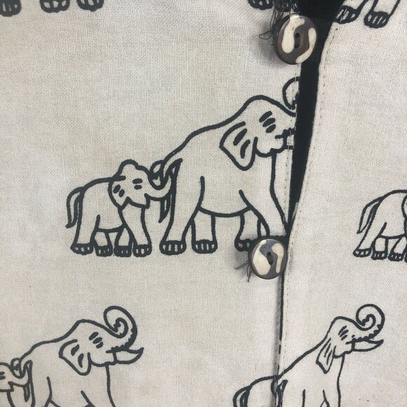 Black White Elephant Mom Baby Jacket Womens Extra Large Reversible Artsy - Picture 16 of 16